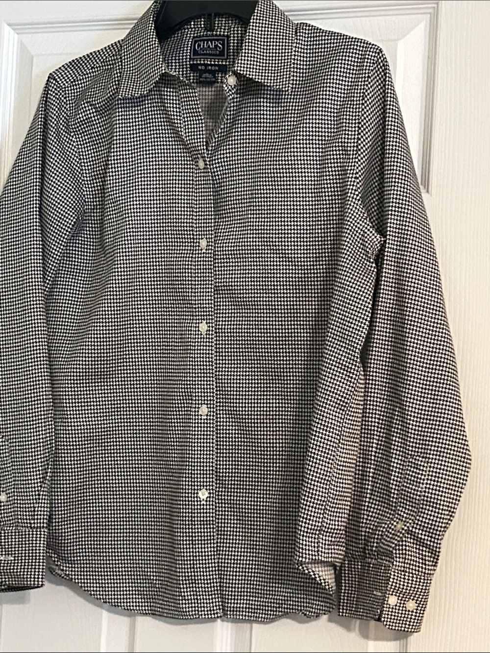 Chaps Black & White Micro Check Dress Shirt